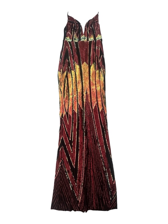 Lulus Dresses & Skirts - Lulu's Burgundy and Gold Sequin Maxi Dress